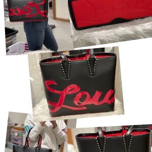 Elegant Black and Red Designer Tote